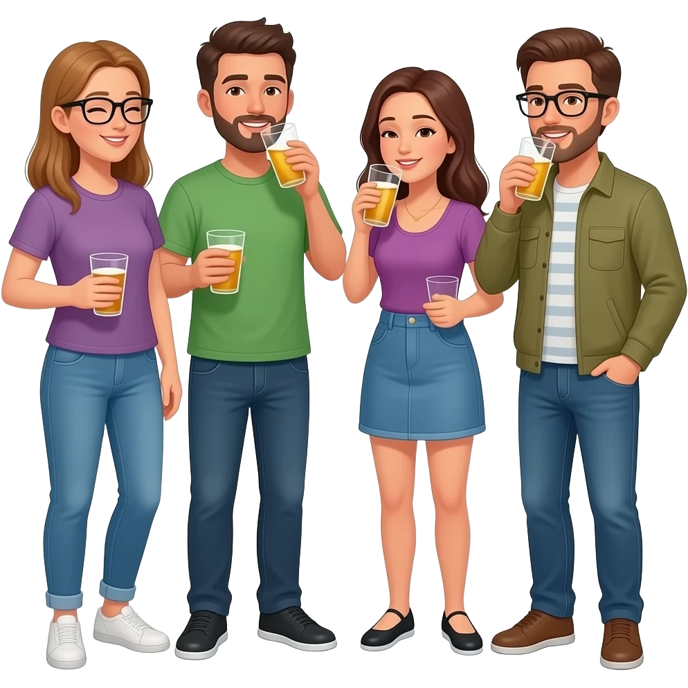 drunk friends emoji