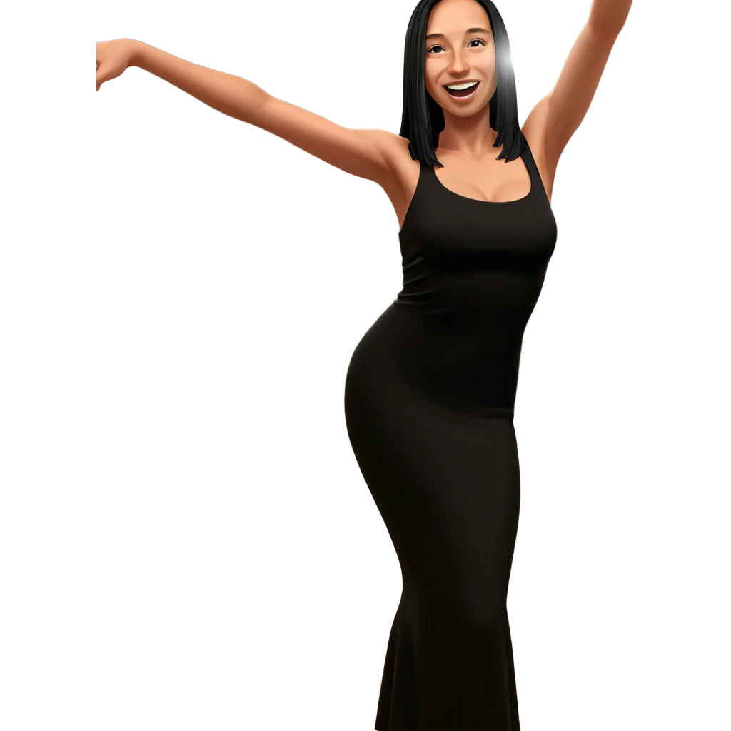 girl in black dress emoji