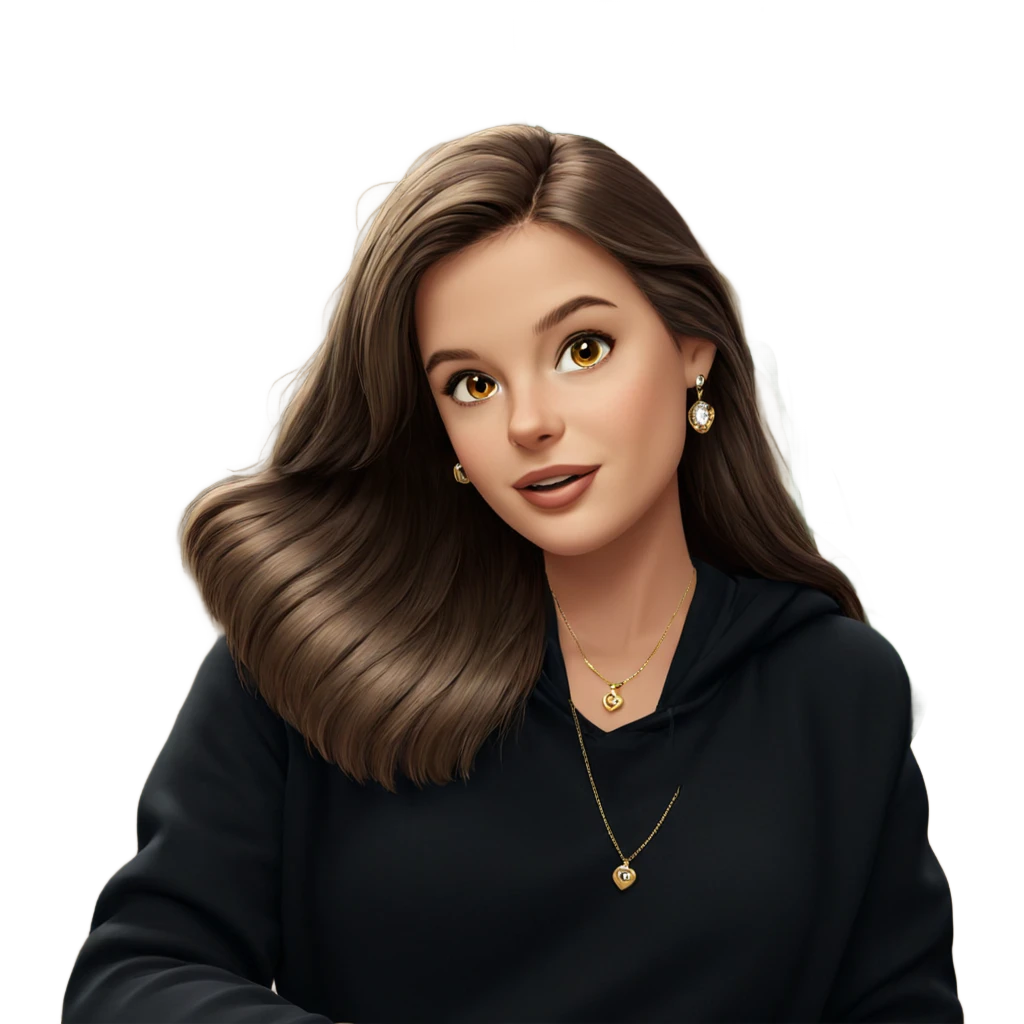 brown haired girl with jewelry emoji
