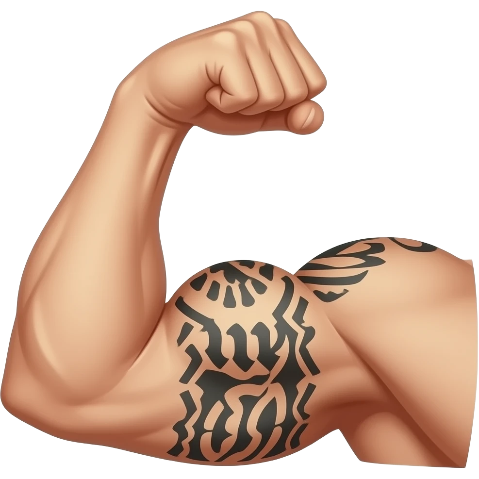 Brazo flexionado bicep tatuado emoji