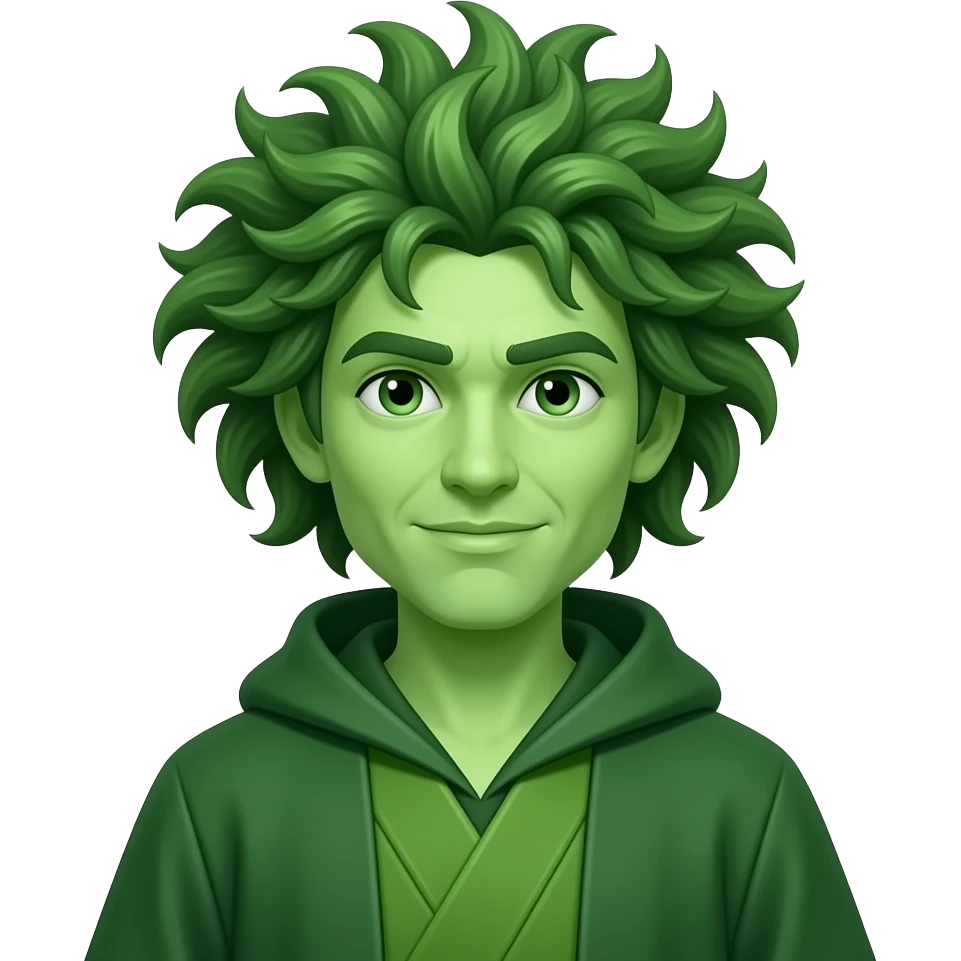 green wizard with crazy hairstyle emoji