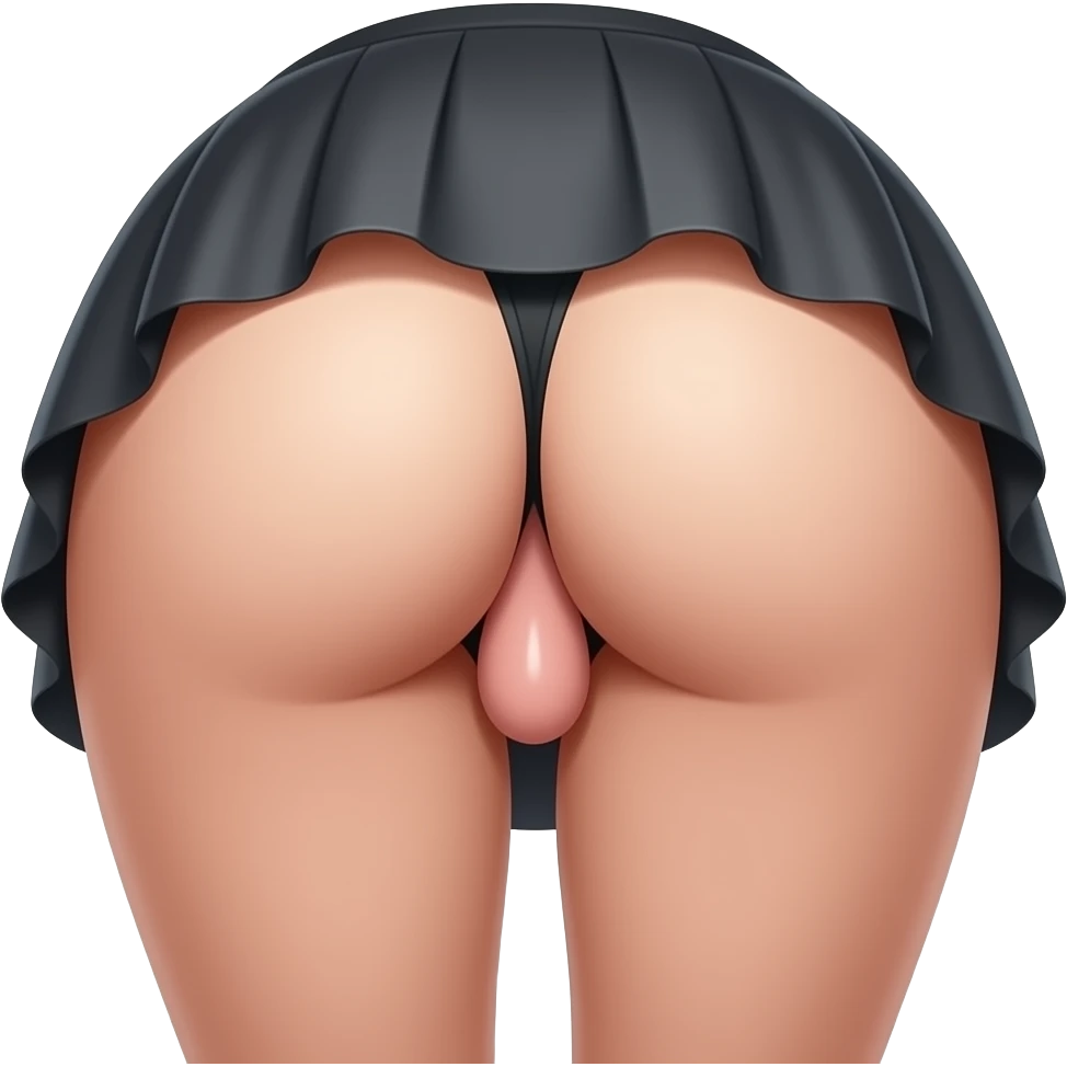 PornGirl naked showing her pussy from the back naked with a skirt on bent over emoji