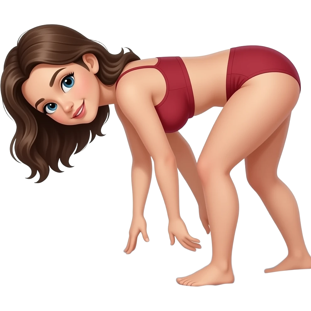 woman bent over bed emoji