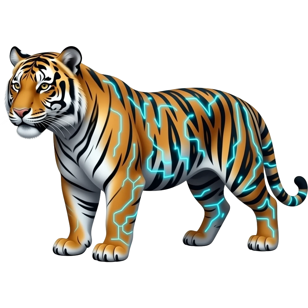 tiger cyberfunk style emoji