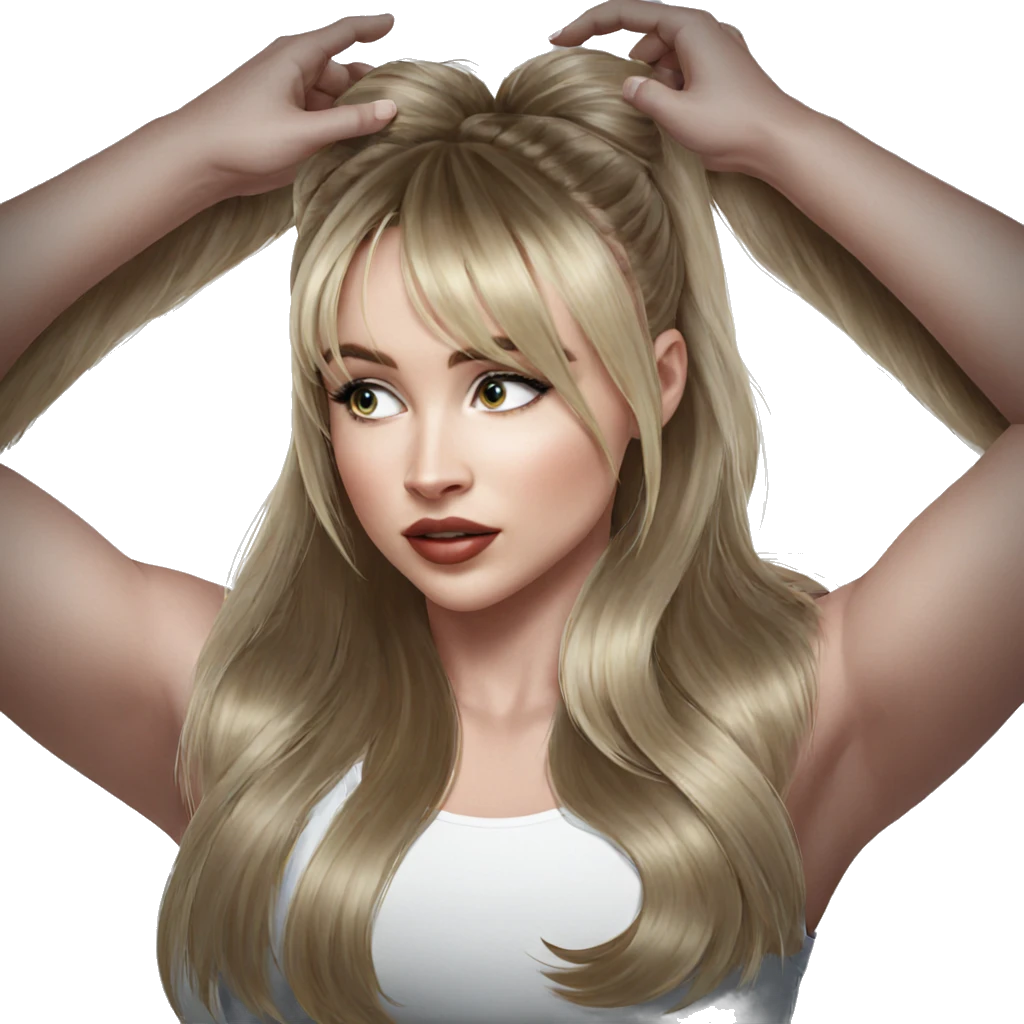 blonde girl looking to side emoji