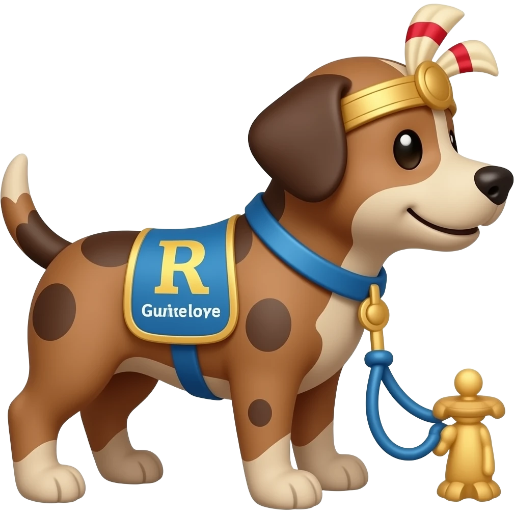 brown dog in indian style version of guide dog emoji emoji