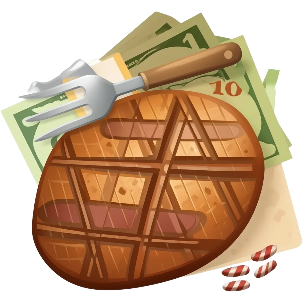 bbq meat currency bill emoji