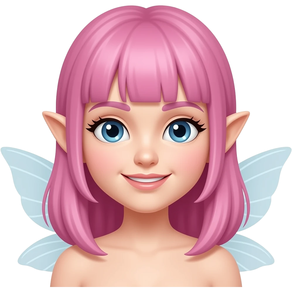 pinklong  hair fairy emoji