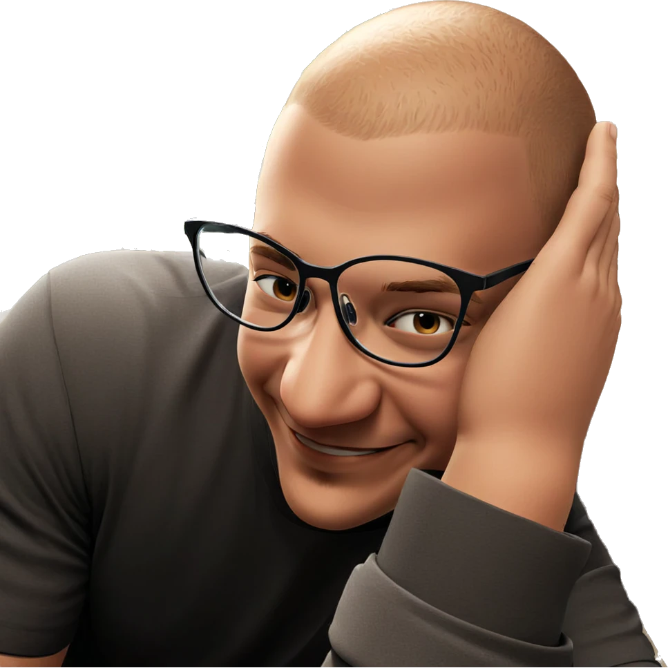 smiling boy with glasses and plant emoji