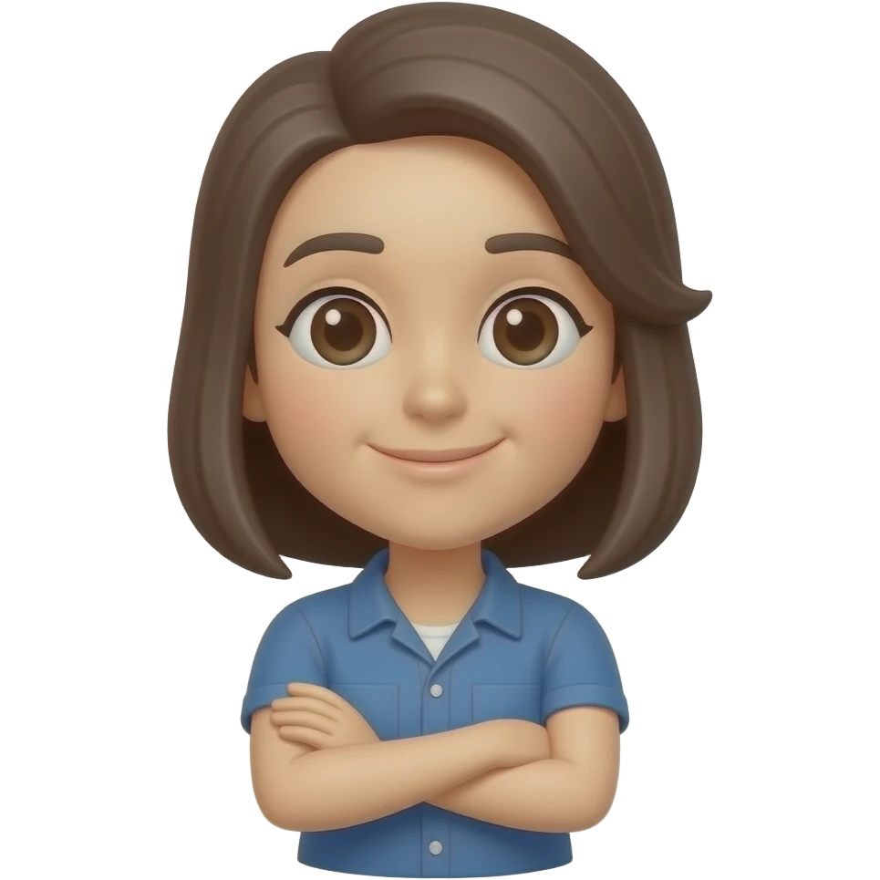 Emoji femme style iOS Faut croiser les bras et lever la tête un peu sur le côté emoji