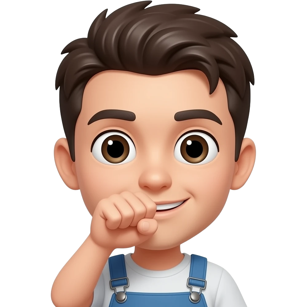 emoji with fist close to mouth with cheek poking out emoji