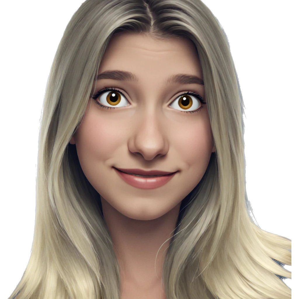 blonde girl smiling portrait emoji
