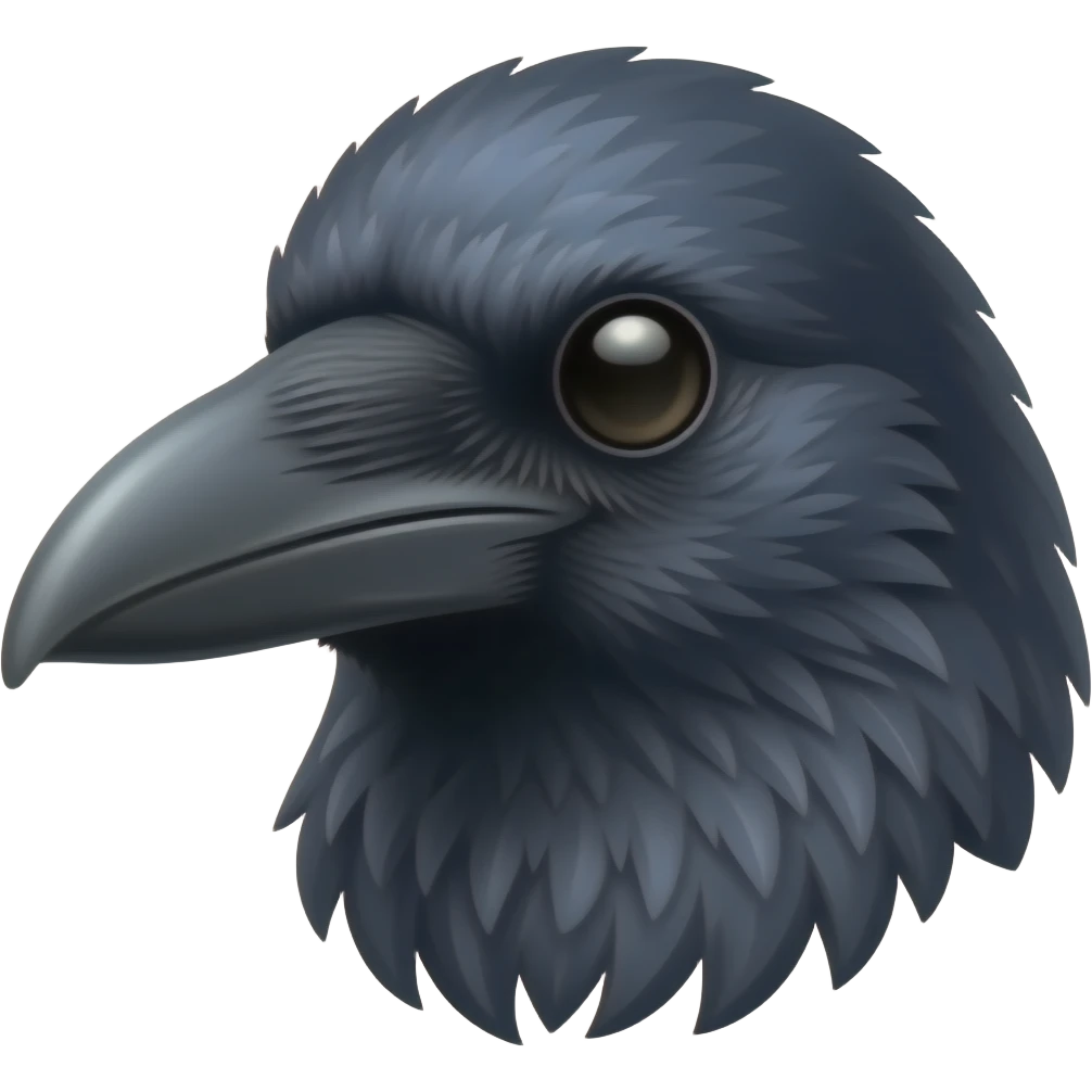 Crow bird head emoji
