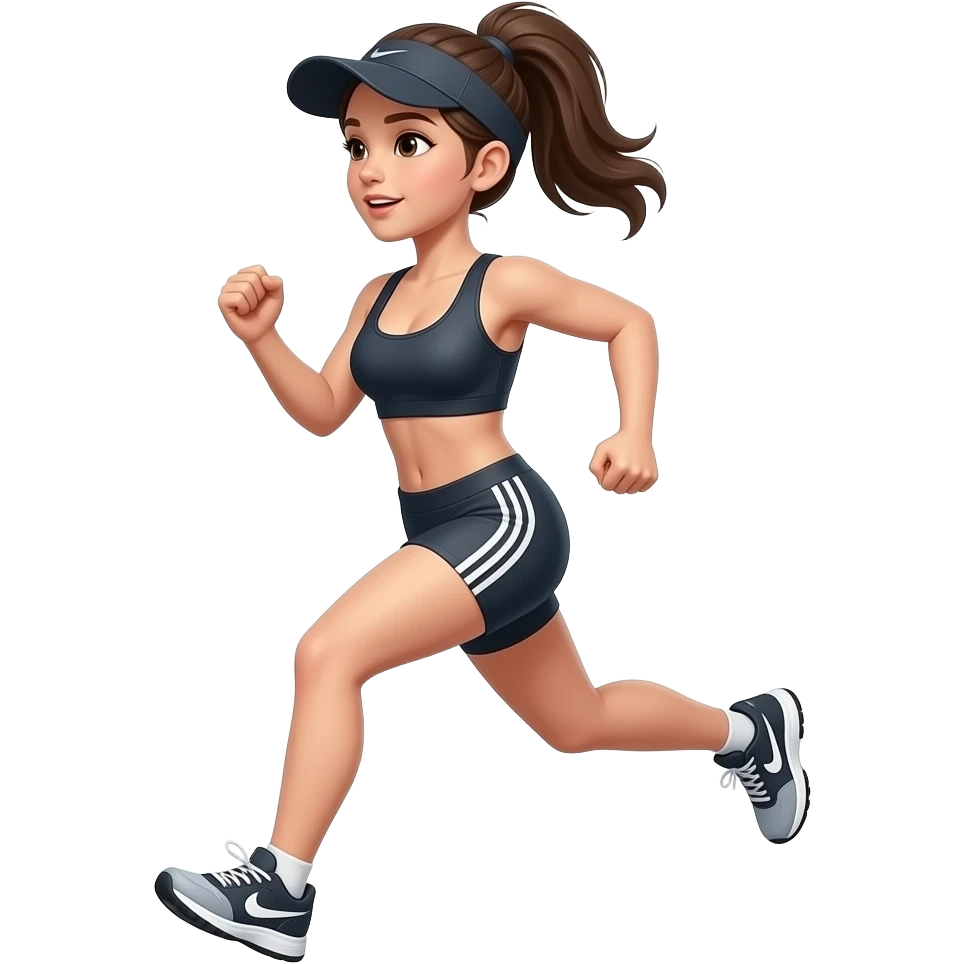 runing girl with huge cleavege full image emoji