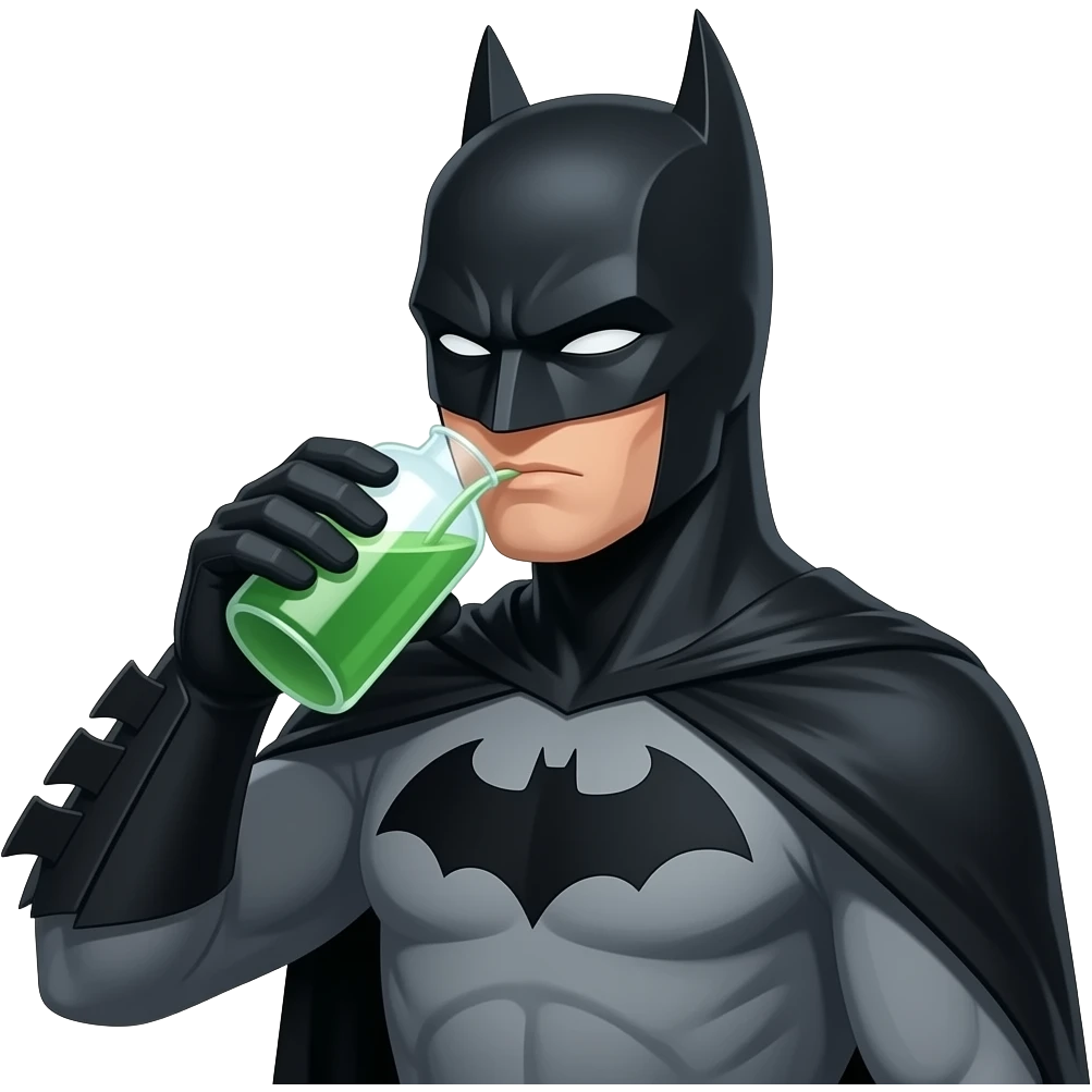 batman qui boit une antidote emoji