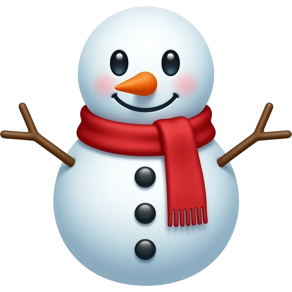 Snowman with red scarf emoji