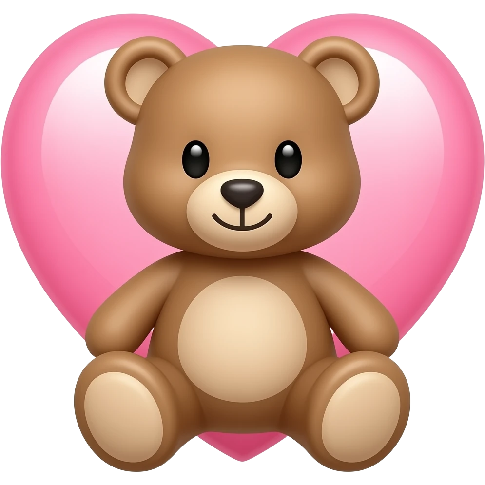 pink heart and teddy emoji