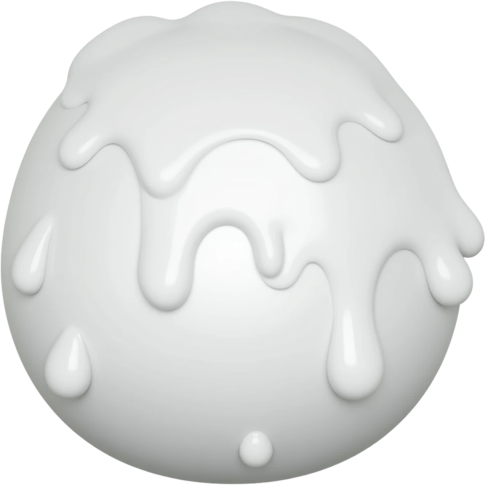 Dripping white paint vector emoji