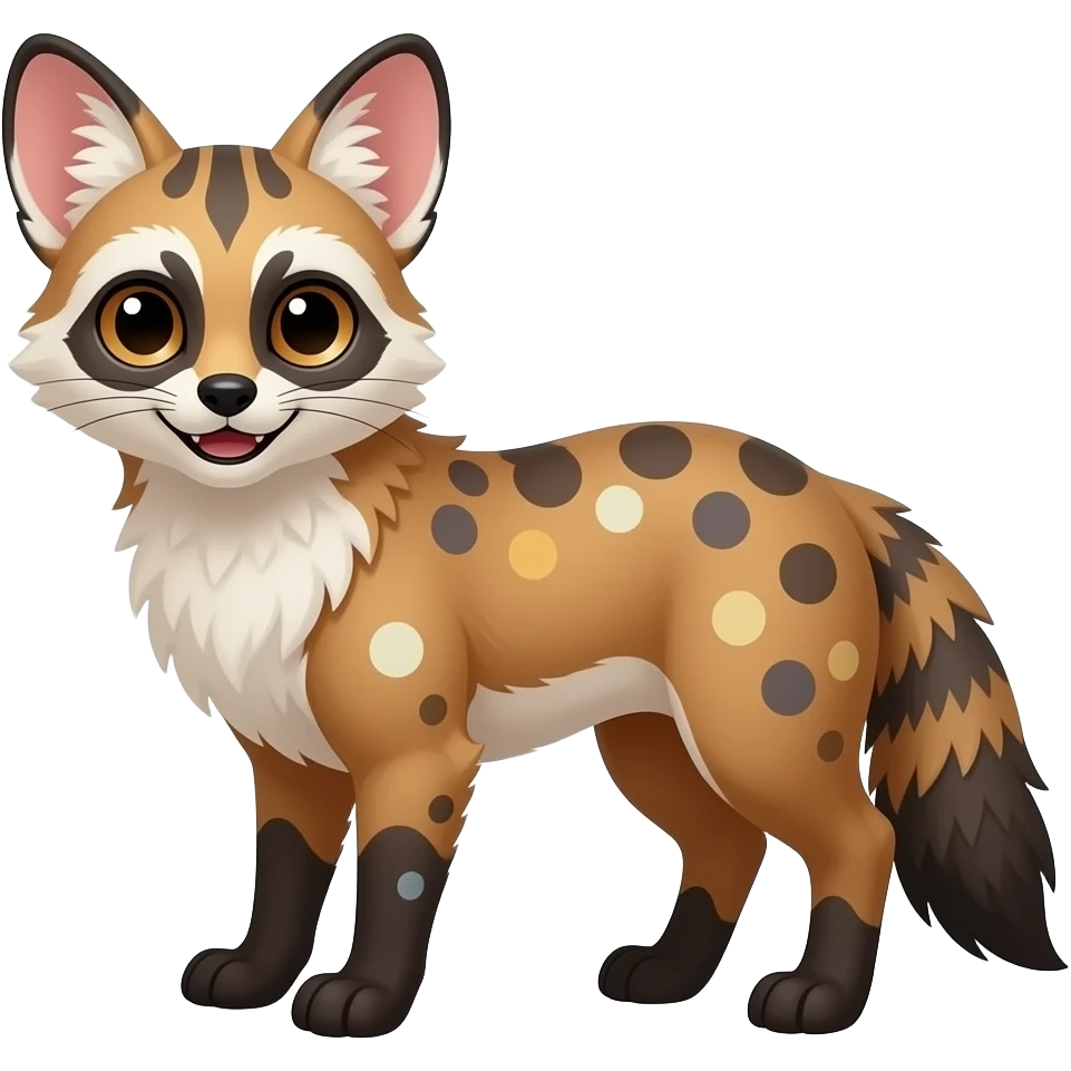 Civet-Maned-Wolf-Cungi-Bungi-Unga-Bunga-Teletubby-Vernid-Trico-Fakémon-hybrid emoji