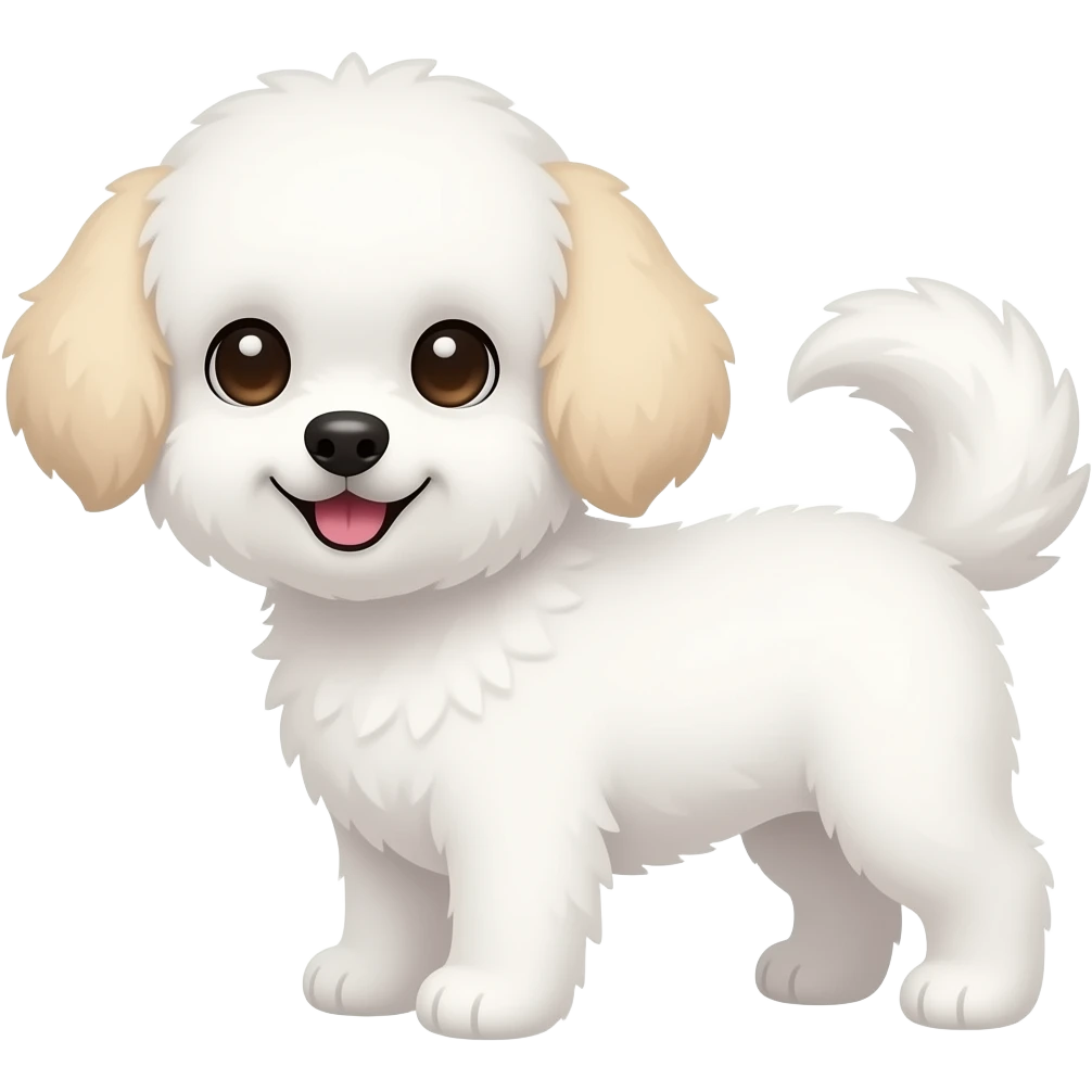Maltipoo white with cream ears emoji