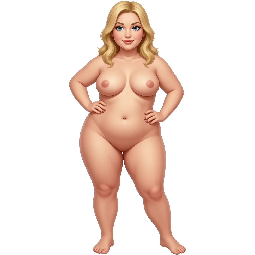naked curvy blonde woman full body emoji