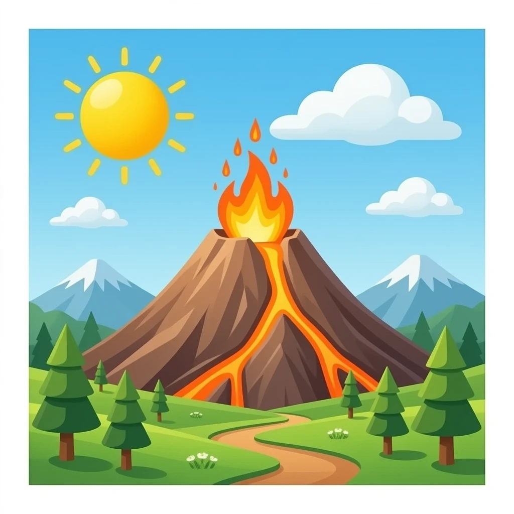 Volcano background up emoji
