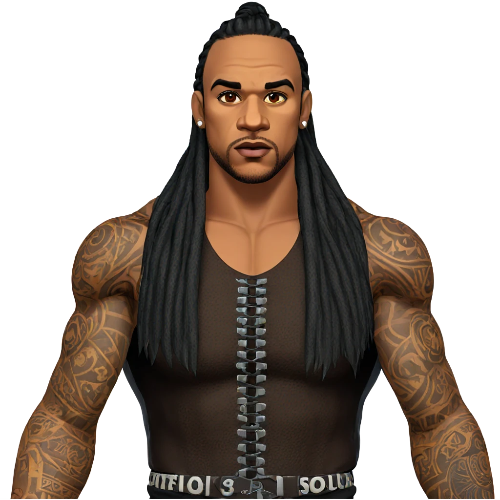 dark-skinned male with tattoos emoji