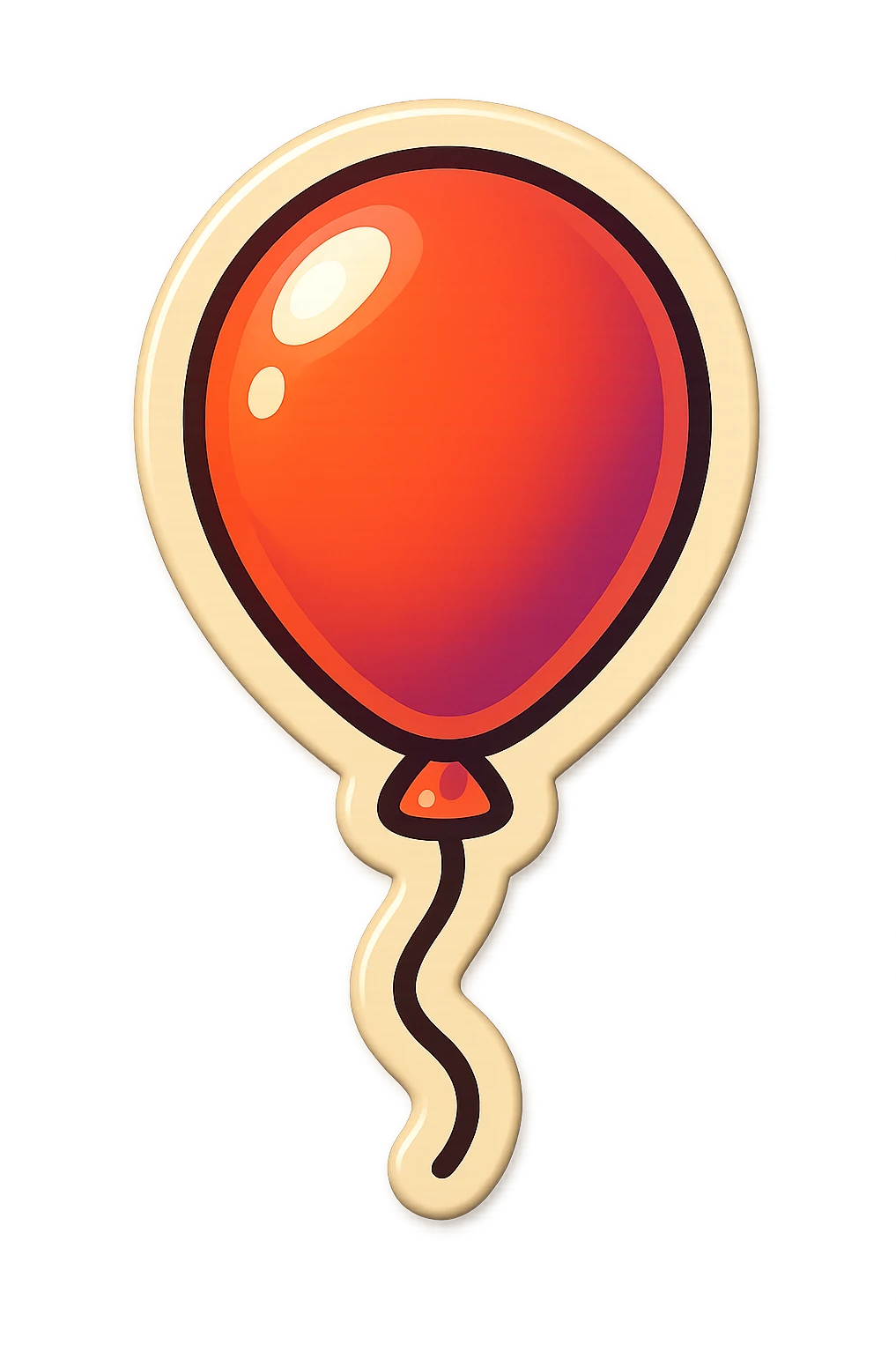 single balloon symbol, cartoon style sticker, simple and clear, no text emoji