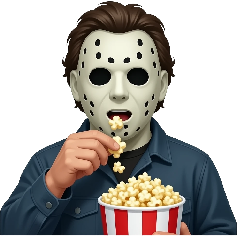 michael myers eating bucket of popcorn emoji