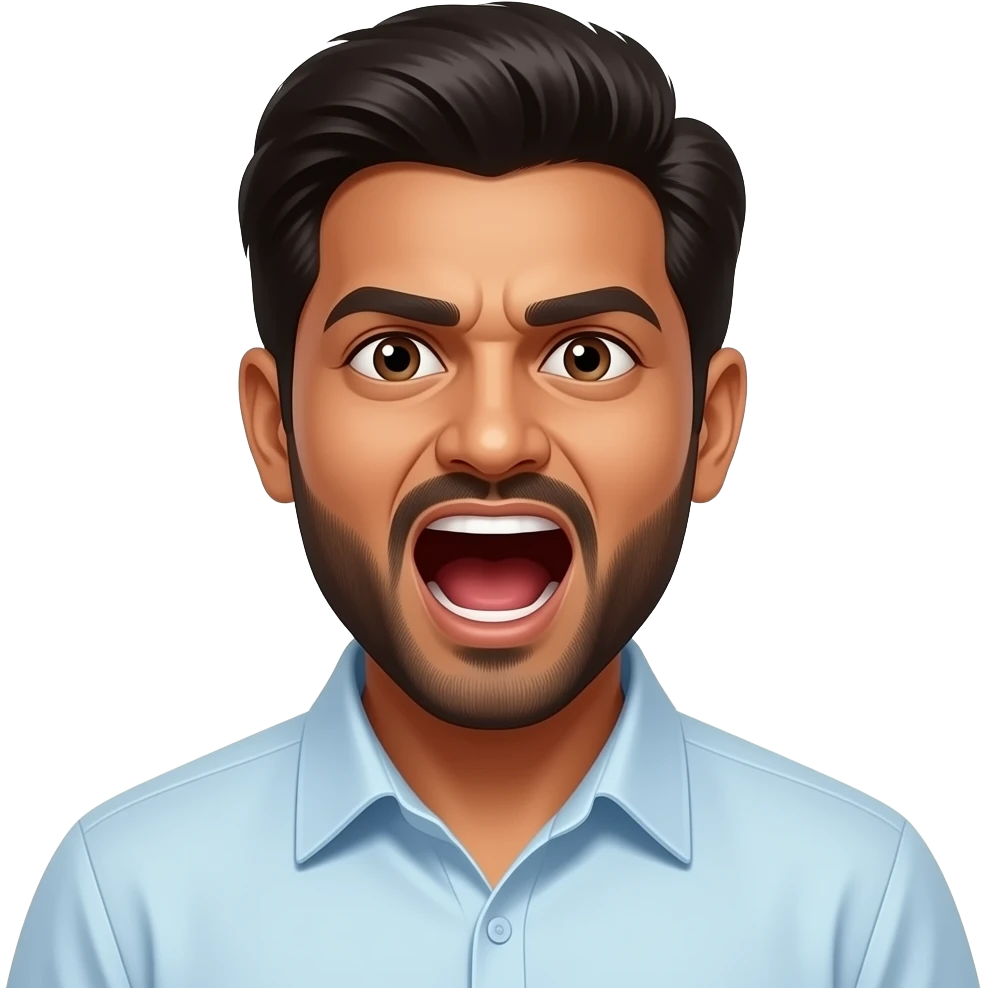An indian man screaming The word wlaaa emoji