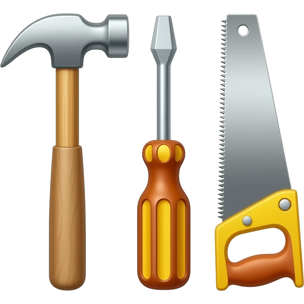 Hammer, screwdriver, and saw emoji