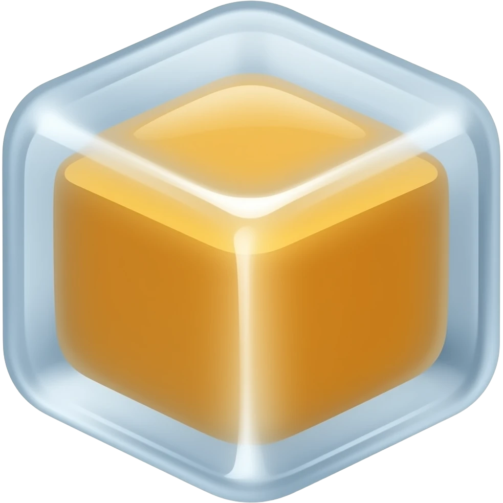 A Soup but frozen in a cube. A super cube - Blend the Cube with the soup. The ice cube should be the soup and there should be no ceramic. Get the outwards of the icecube to match the color of the inner soup content emoji
