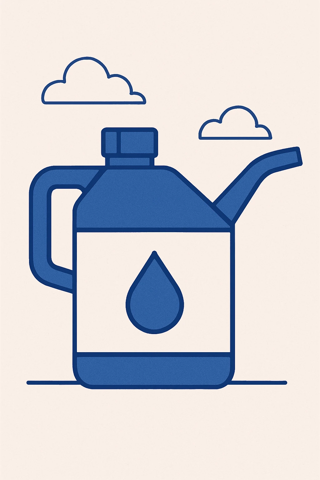 modern oil can with spout on the right side, clear spout, neutral background emoji