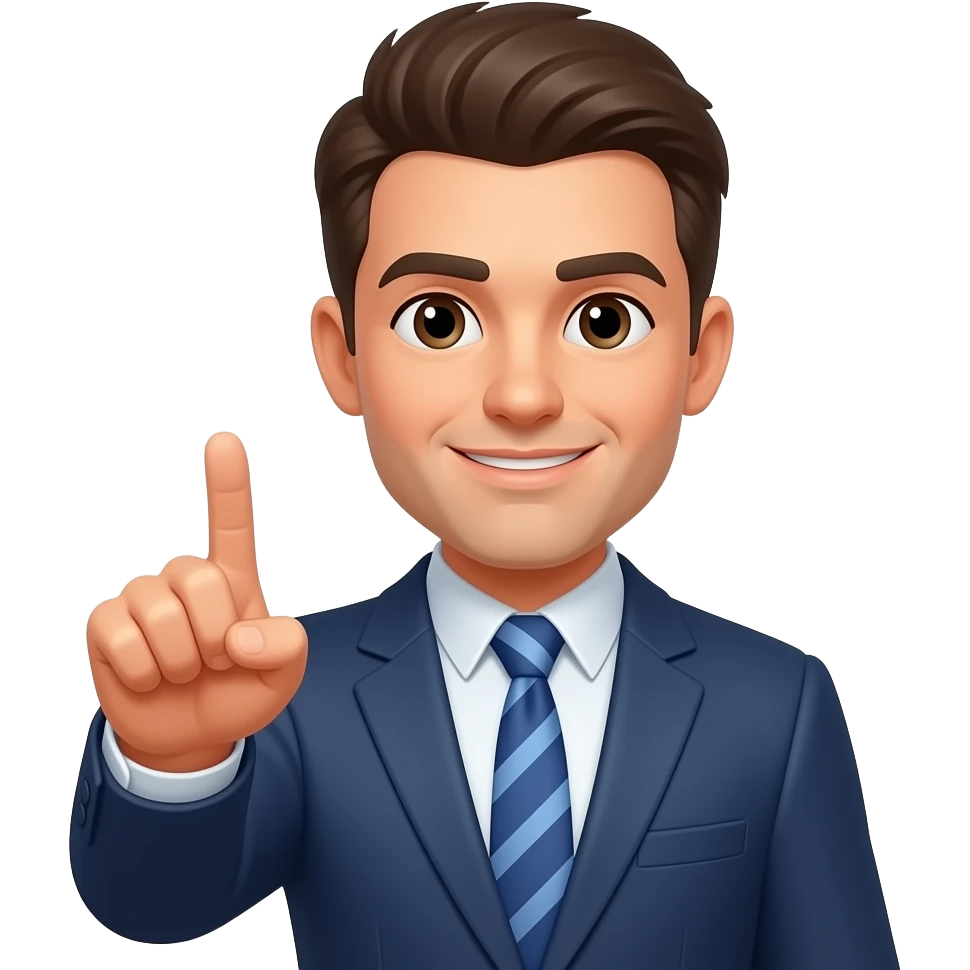 hombre señalando emoji