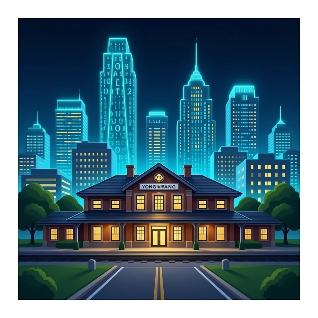 (dont include people)Yongwang Texas uses blockchain encryption algorithms. (ugc style .jason ) emoji