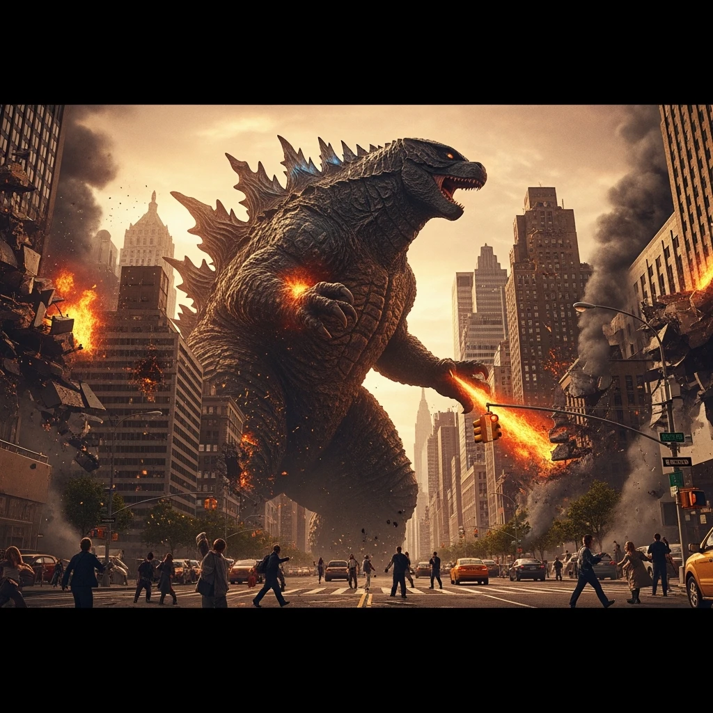 godzilla attackig ny emoji