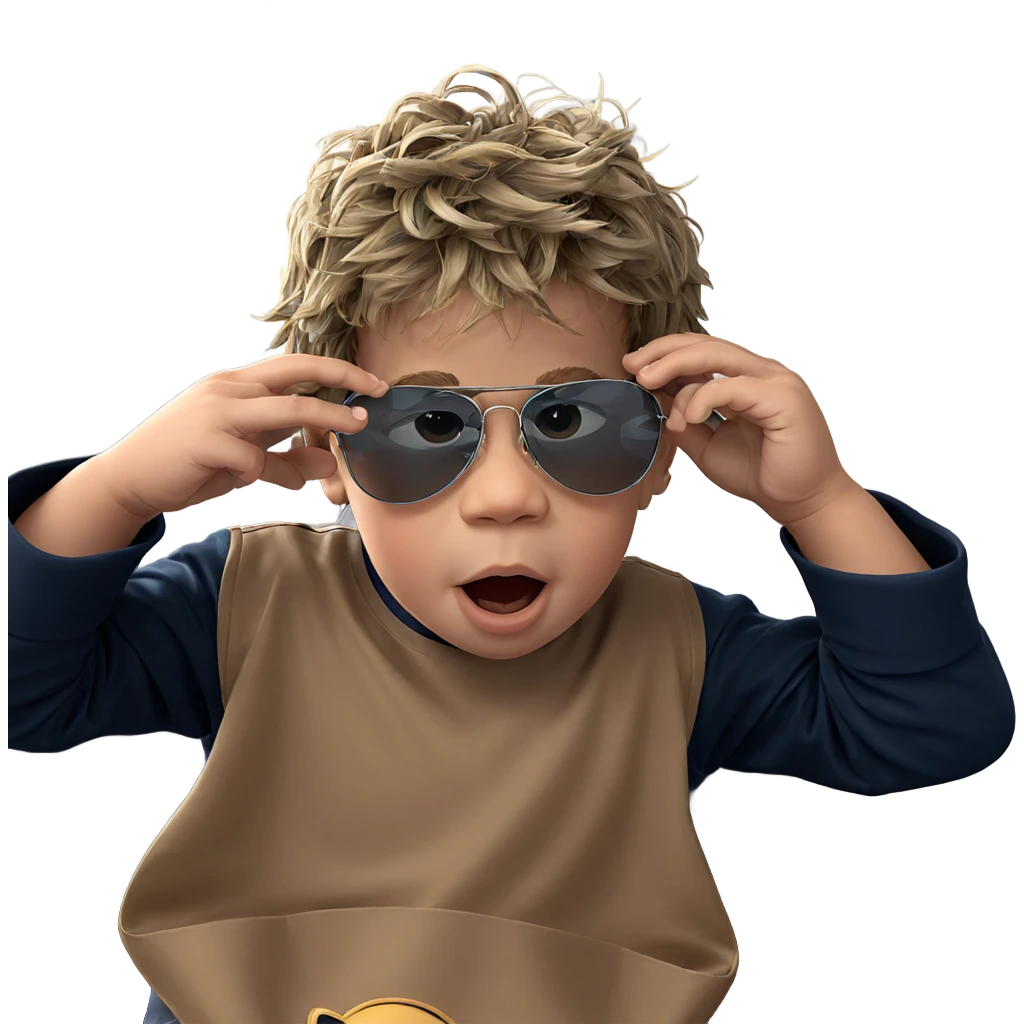 boy with sunglasses indoors emoji