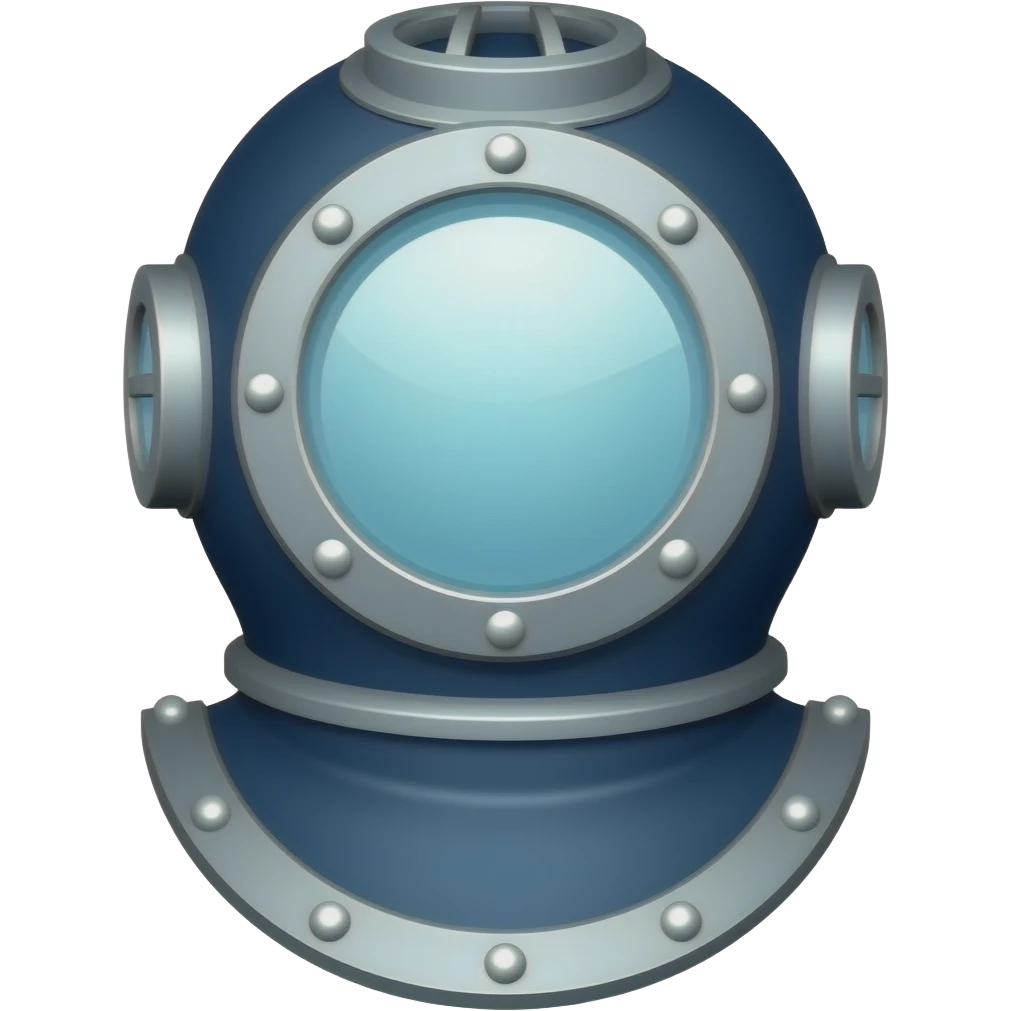 Diving Helmet, Dark blue, Sky white, Coastal grey emoji