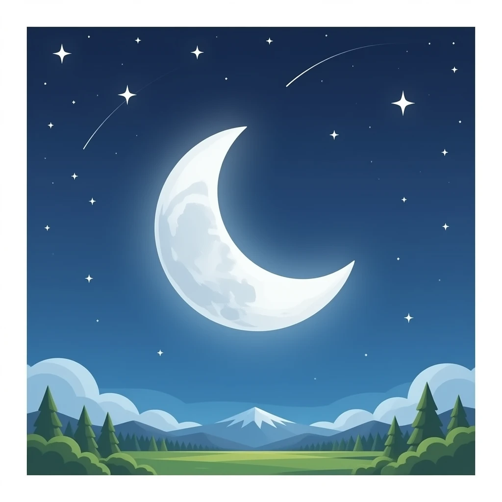 black waxing crescent moon emoji