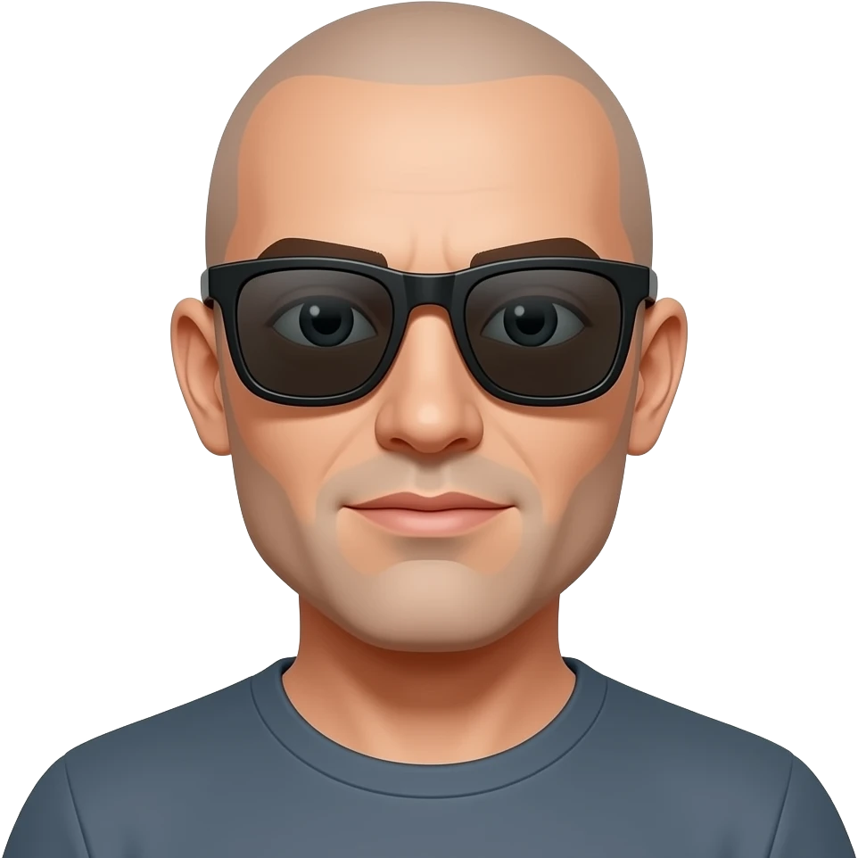 calvo con gafas de sol emoji