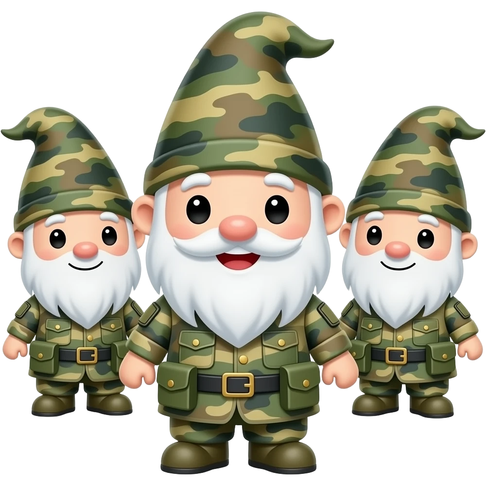 cute kawaii gnome army smile camo emoji