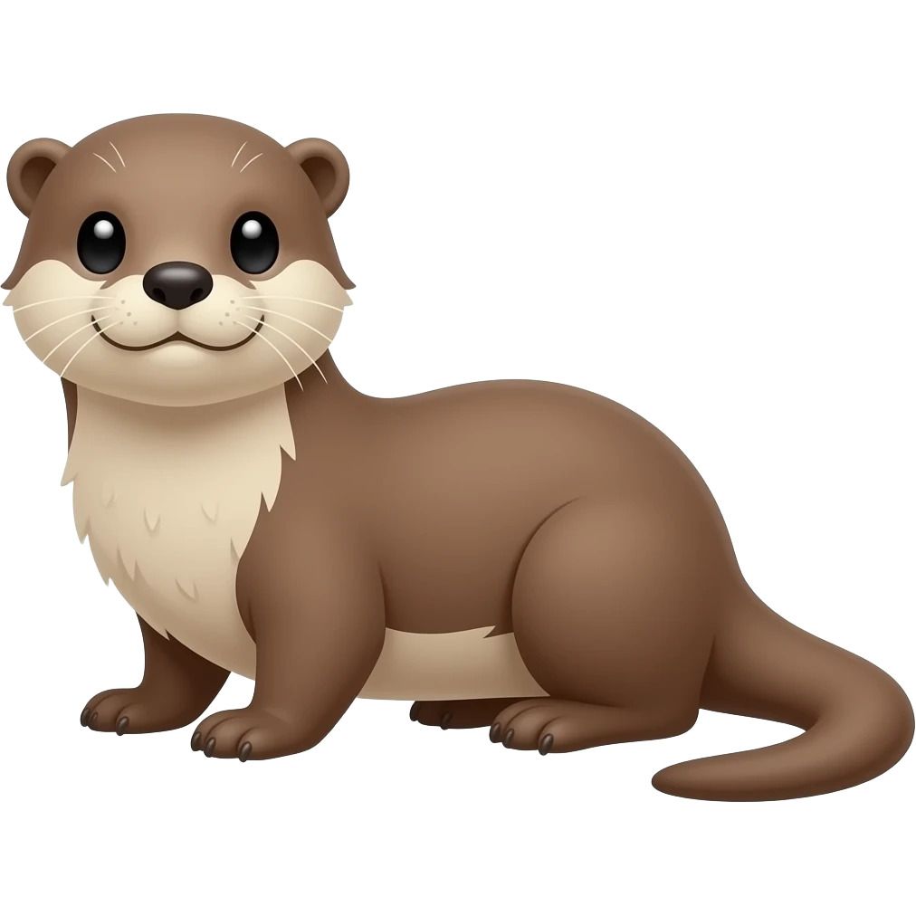 Cartoon otter on fours emoji