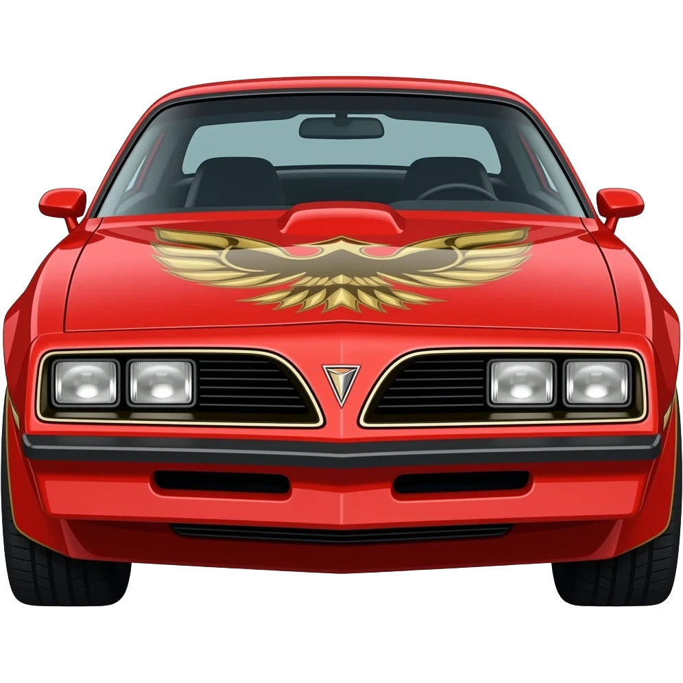 Pontiac trans am in red emoji
