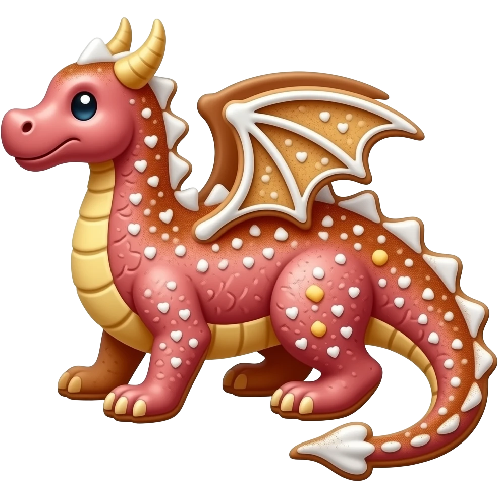 Make a dragons that's a gingerbread cookie shaped dragon emoji