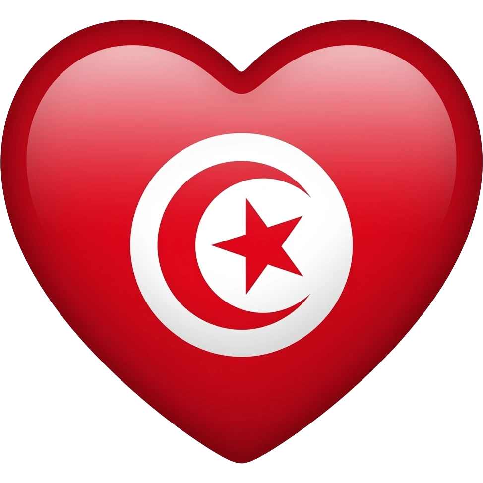 tunisia flag heart emoji