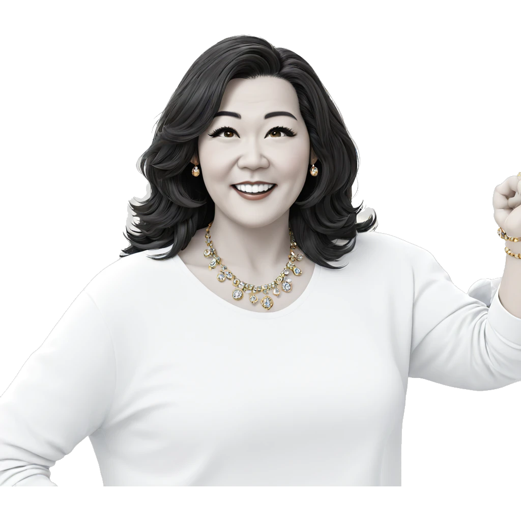 smiling girl with jewelry emoji