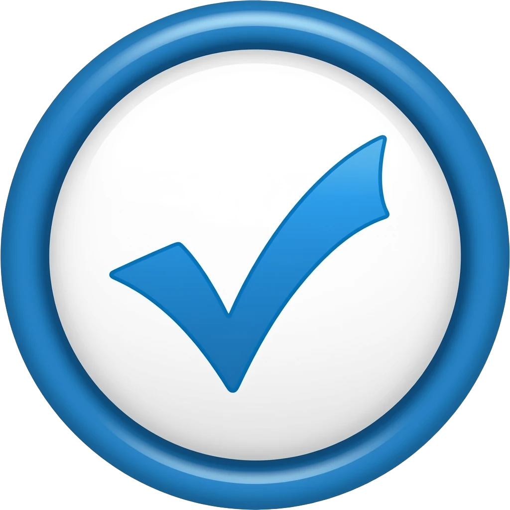 Mavi tik dışı yuvarlak etrafıda mavi olsun ićide beyaz olsun emoji