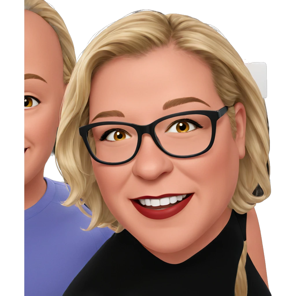 smiling blonde girl portrait emoji