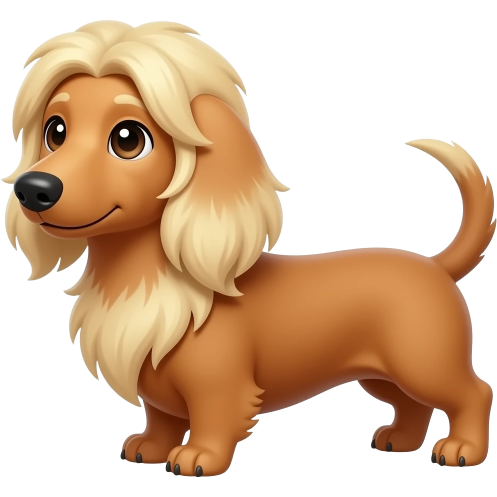 blonde long hair dachsund emoji
