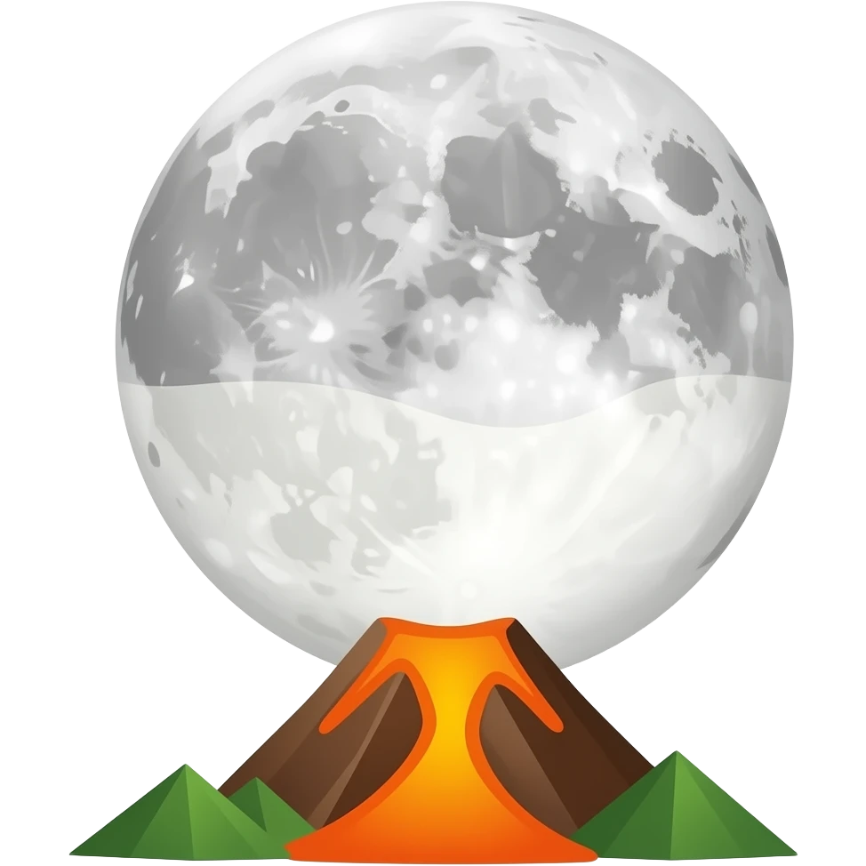 The moon with the volcano at the bottom but with milk emoji